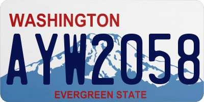 WA license plate AYW2058