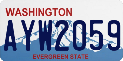 WA license plate AYW2059