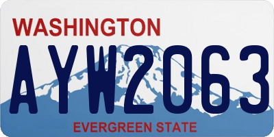 WA license plate AYW2063