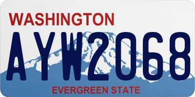 WA license plate AYW2068