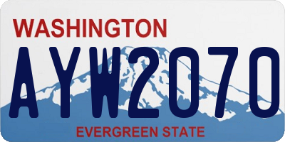 WA license plate AYW2070