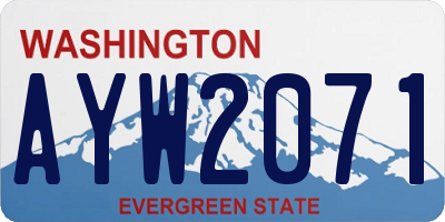 WA license plate AYW2071