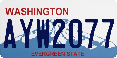 WA license plate AYW2077