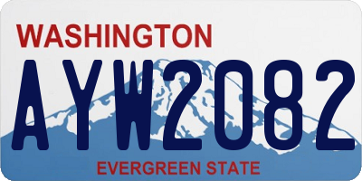 WA license plate AYW2082