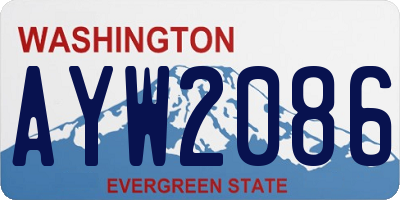 WA license plate AYW2086