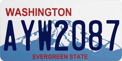 WA license plate AYW2087