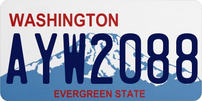WA license plate AYW2088