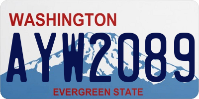 WA license plate AYW2089