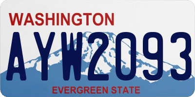 WA license plate AYW2093