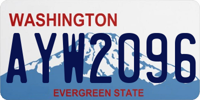 WA license plate AYW2096