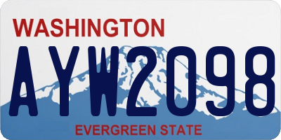 WA license plate AYW2098