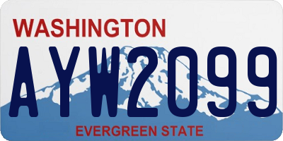 WA license plate AYW2099