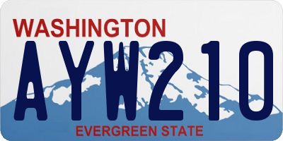 WA license plate AYW210