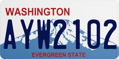 WA license plate AYW2102