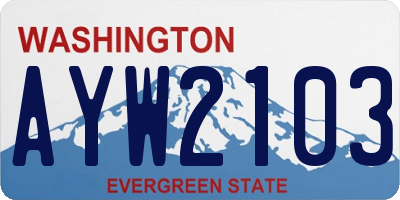 WA license plate AYW2103
