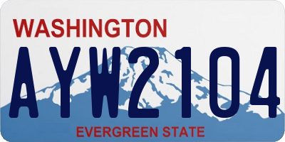 WA license plate AYW2104