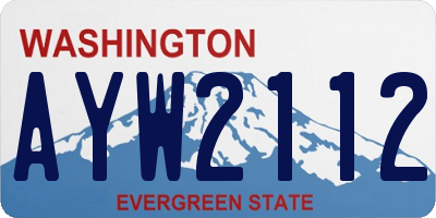 WA license plate AYW2112