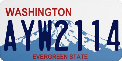 WA license plate AYW2114