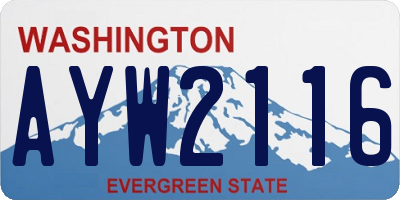 WA license plate AYW2116