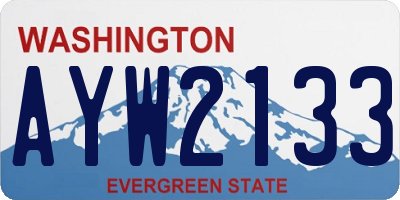 WA license plate AYW2133