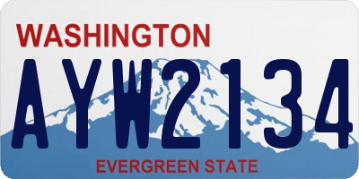 WA license plate AYW2134