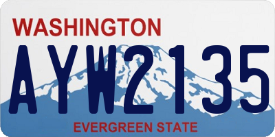 WA license plate AYW2135