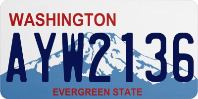 WA license plate AYW2136
