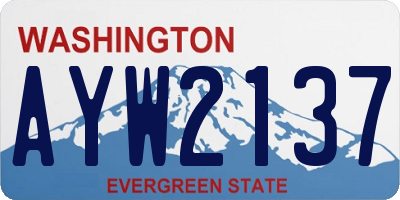 WA license plate AYW2137