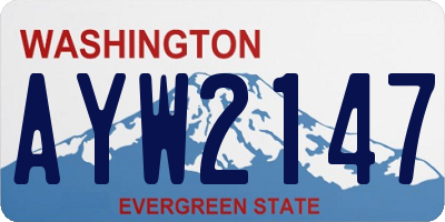 WA license plate AYW2147