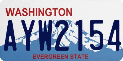 WA license plate AYW2154