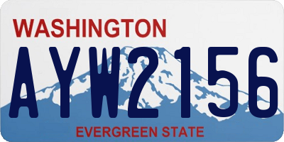 WA license plate AYW2156