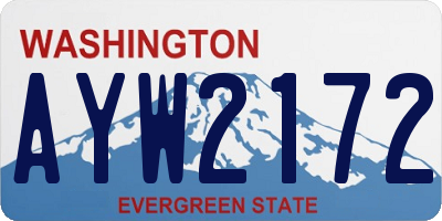 WA license plate AYW2172