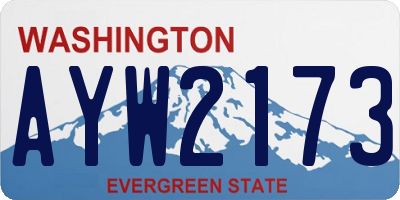 WA license plate AYW2173