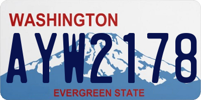 WA license plate AYW2178
