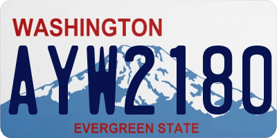 WA license plate AYW2180