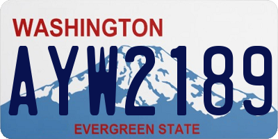WA license plate AYW2189