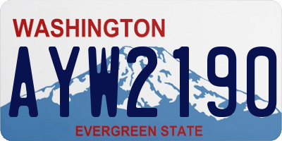 WA license plate AYW2190