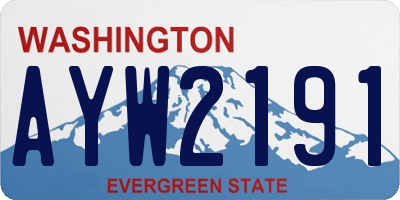WA license plate AYW2191