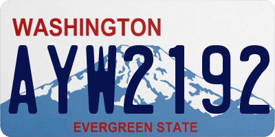 WA license plate AYW2192