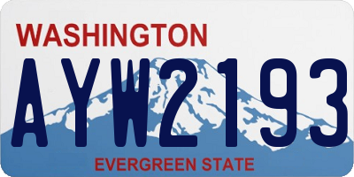 WA license plate AYW2193