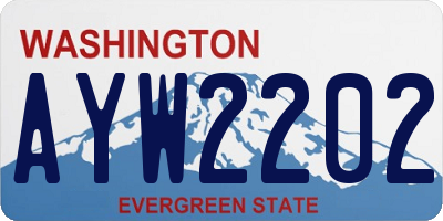 WA license plate AYW2202