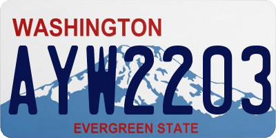 WA license plate AYW2203