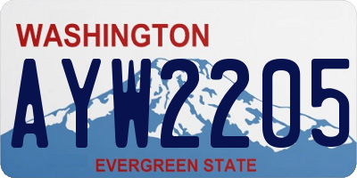 WA license plate AYW2205
