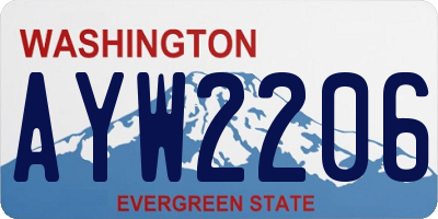 WA license plate AYW2206