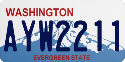 WA license plate AYW2211