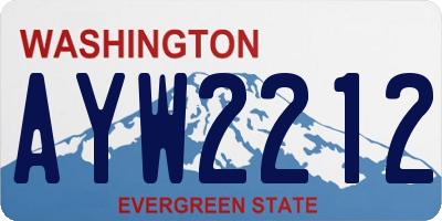 WA license plate AYW2212