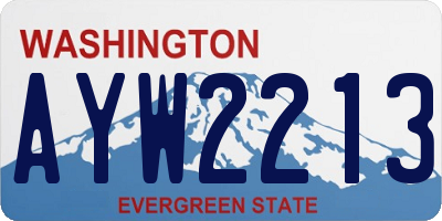 WA license plate AYW2213