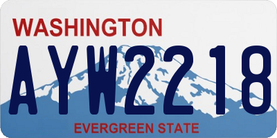 WA license plate AYW2218