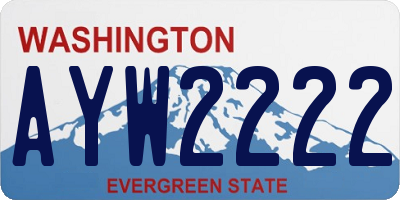 WA license plate AYW2222