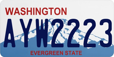 WA license plate AYW2223